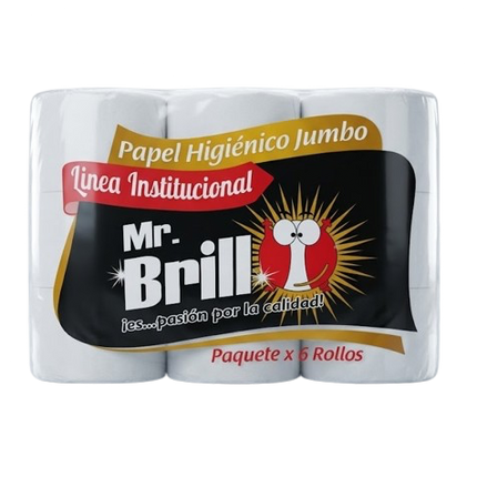 Papel Higiénico Premium Jumbo x 6 Unidades 330 M - Mr Brillo Peru