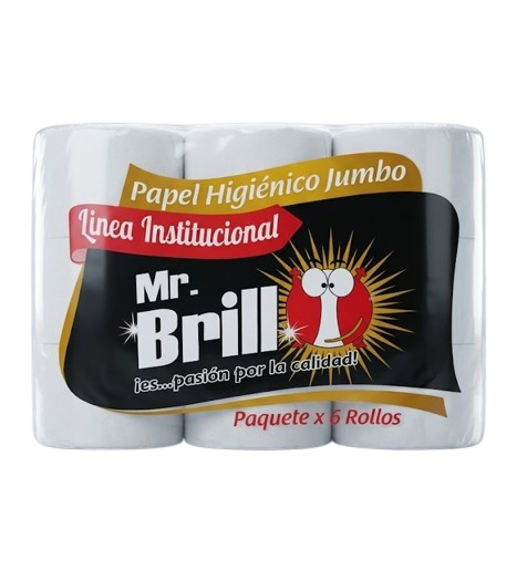 Papel Higiénico Premium Jumbo x 6 Unidades 330 M - Mr Brillo Peru