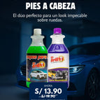 Pack Mr Brillo Shampoo para Autos 1L + Silicona para Autos 1L