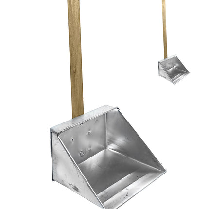 Recogedor Metalico Galvanizado con palo de madera - Mr Brillo Peru